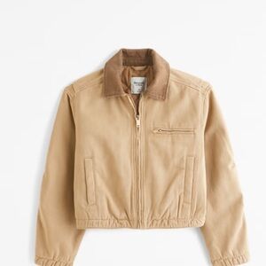 Abercrombie & Fitch Cropped Twill Workwear Jacket